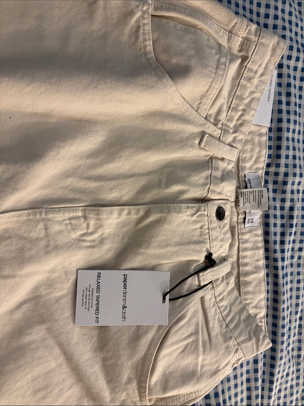 Paper Denim & Cloth Cream Relaxed Tapered Chinos